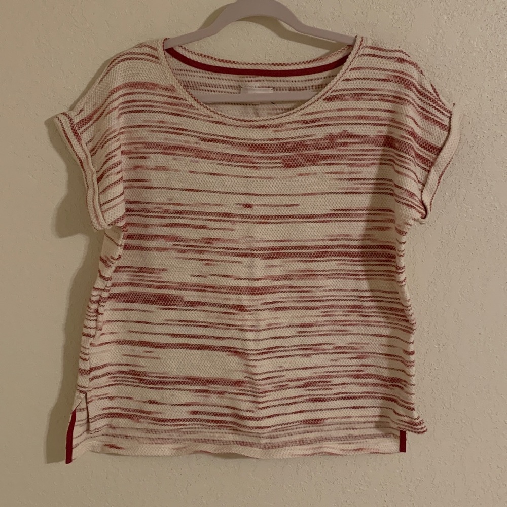 Lou & Grey Raspberry / White Striped SweaterShirt